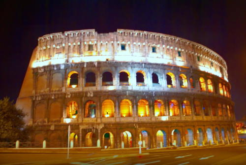 The Colesium in Rome at night